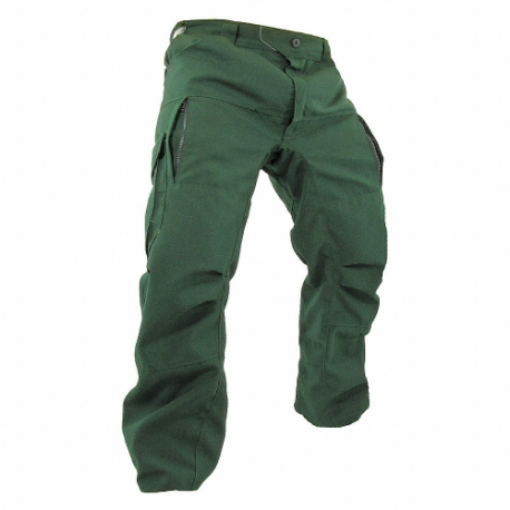 Fire Pants, 39 Inch to 42 Inch Fits Waist Size, 30 Inch Inseam, est Green, NOMEX IIIA