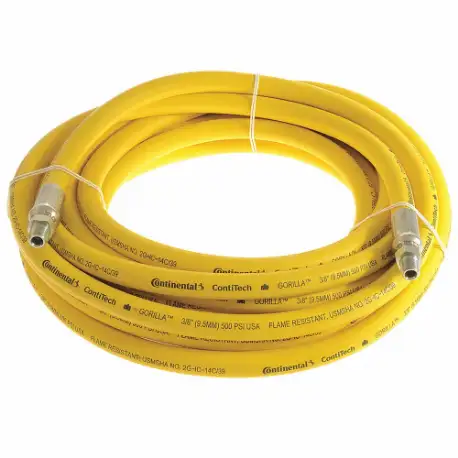 Air Hose, 3/8 Inch Hose Inside Dia, Yellow, Brass 1/4 Inch Mnpt X Brass 1/4 Inch Mnpt