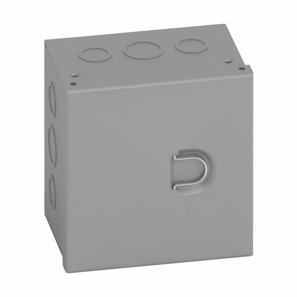 Junction Box, Type 1, 6 x 8 x 8 Inch Size, Hinged Cover, Carbon Steel