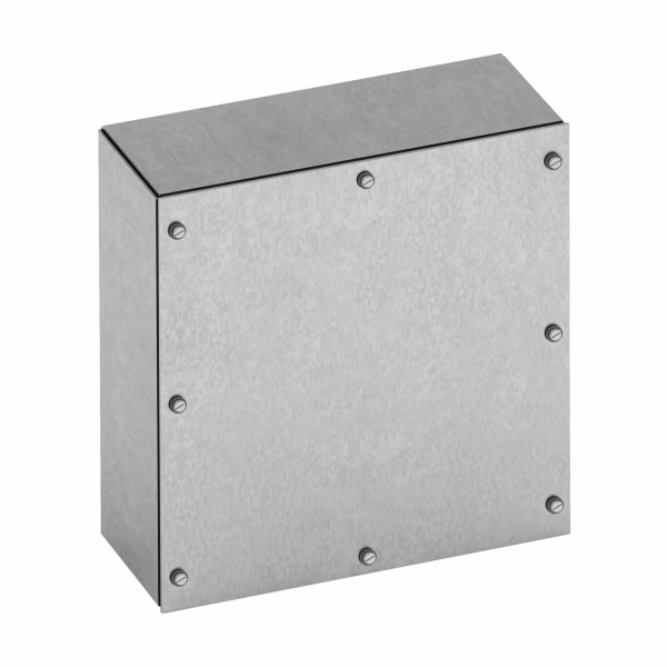 Junction Box, 6 x 6 x 6 Inch Size, Screw Cover, Galvanized Steel