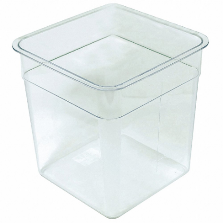 Round Storage Container, 12 Qt Capacity, 11 1/2 Inch Length, 11 1/2 Inch Width, Clear