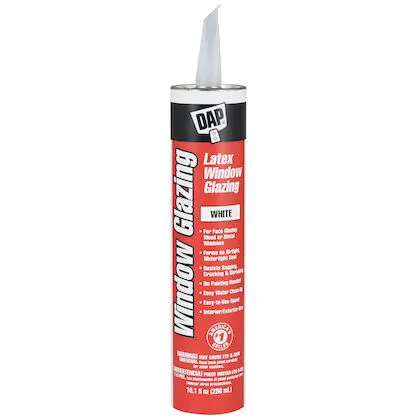 Latex Window Glazing, White Color, 10.1 fl. oz, Pack of 12