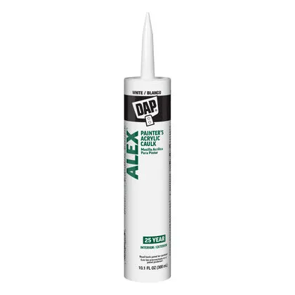 Acrylic Latex Caulk, White Color, 10.1 fl. oz, Pack of 12