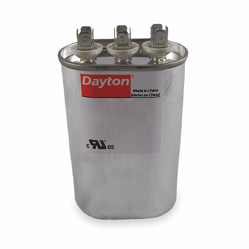 Motor Dual Run Capacitor, Oval, 370V AC, 35/4 mfd, 4 5/8 Inch Overall Height