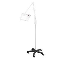 LED Stretchview Magnifier, 1.75X, Mobile Floor Stand, White, 43 Inch