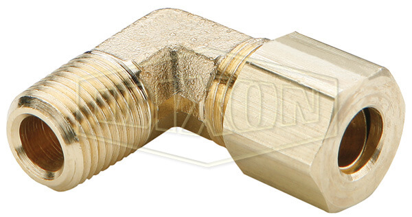 Compression Fitting, Brass, Male Elbow, 5/16 x 3/8 Inch Size