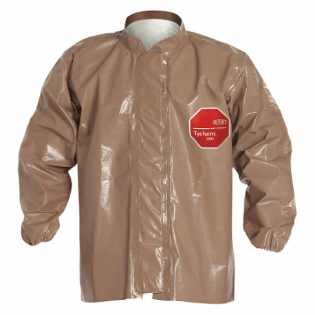 Disposable Jacket, Tychem 5000, Tan, L, 6 PK