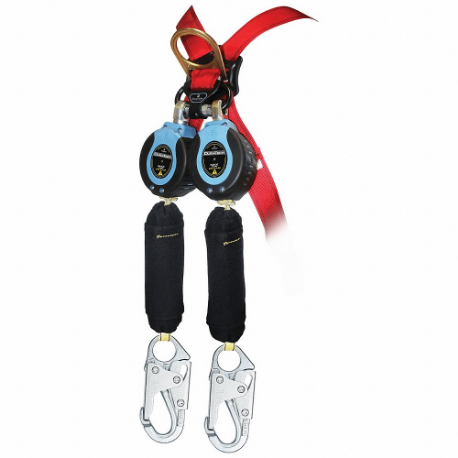 Self-Retracting Lifeline, Steel Snap Hook Anchor, Harness Steel Carabiner, 2 Legs