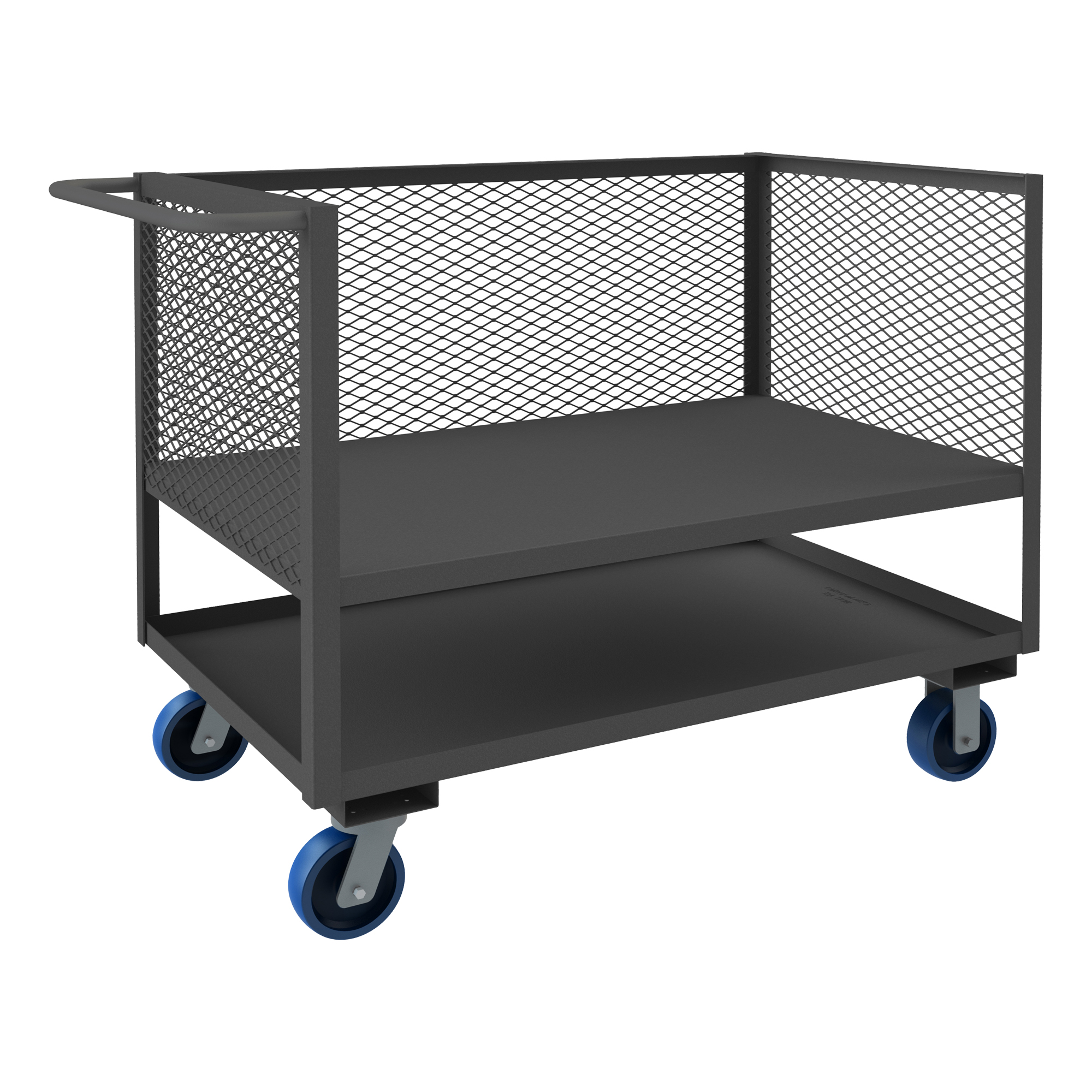 3 Sided Low Deck Truck, Mesh, Capacity 2000 Lbs, Size 30 x 48 Inch