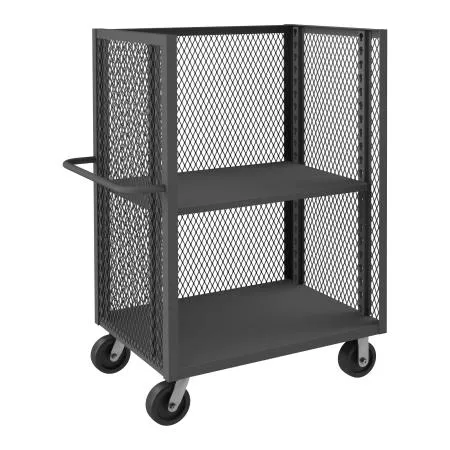 Mesh Stock Truck, 3 Sided, 1 Adjustable Shelf, Size 30 x 60 Inch