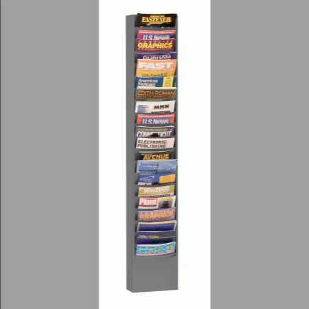 Literature Rack, 20 Pocket, Gray