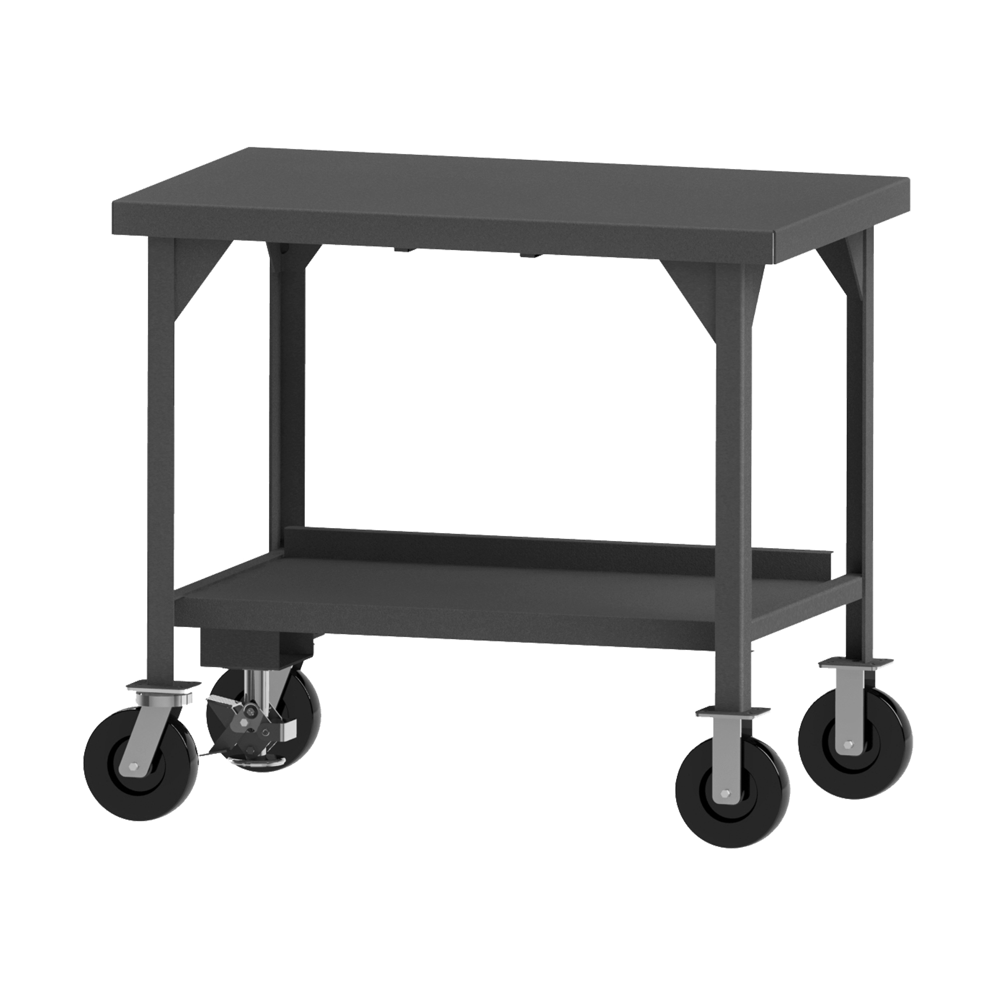 Mobile Workbench With Floor Lock, Heavy Duty, Size 48 x 30 Inch, Gray
