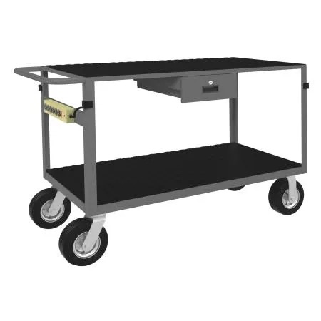 Instrument Cart With 8 x 2 Inch Caster, Power Strip, 2 Shelf, Size 24 x 36 Inch