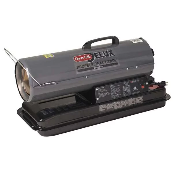 Kerosene Forced Air Heater, 50000 BtuH, Kerosene, 175 cfm, 5.0 gal