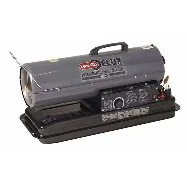 Kerosene Forced Air Heater, 80000 BtuH, Kerosene, 265 cfm, 5.0 gal