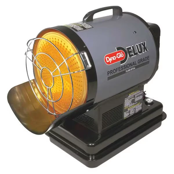 Kerosene Forced Air Heater, 70000 BtuH, 1, 750 sq ft Heat Area