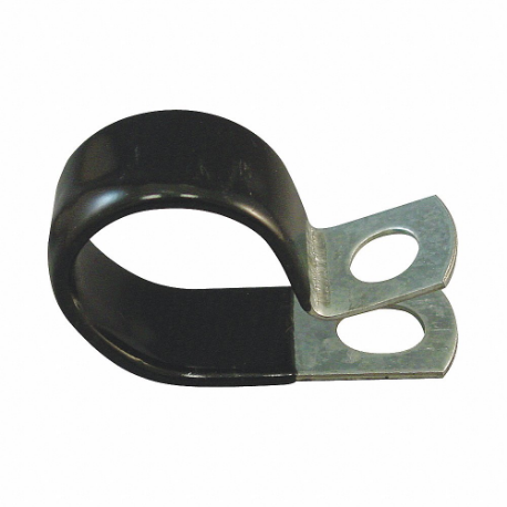 Hydraulic Hose Support Clamp, Vinyl Coated Steel, Black