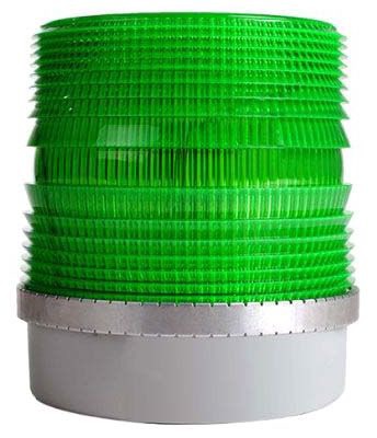 Light Duty Strobe Light, Double Flash, Green, 120VAC, 1/2 Inch Conduit