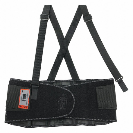 Back Support, XS Back Support Size, 8 Inch Width, Up to 25 Inch Fits Waist Size, Black