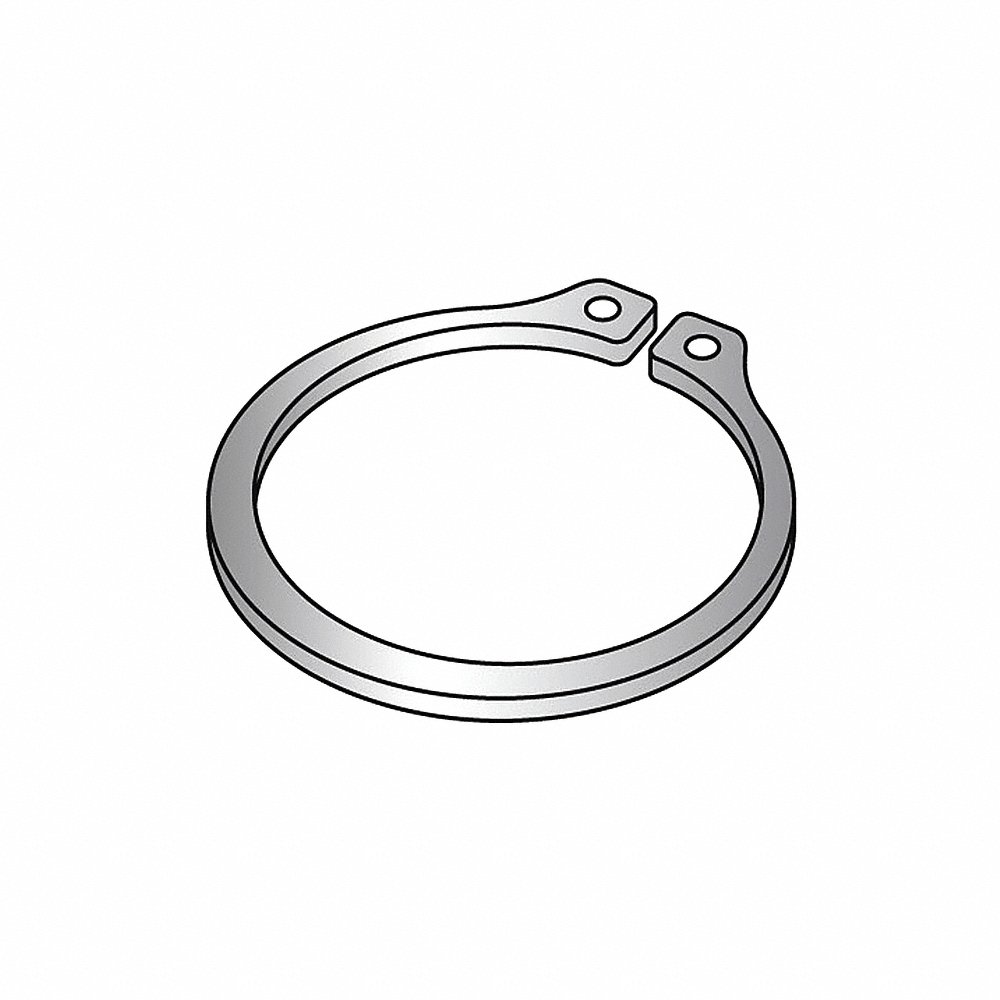 Retaining Ring, Carbon Steel, 0.025 Inch Thickness, External Type, 50PK