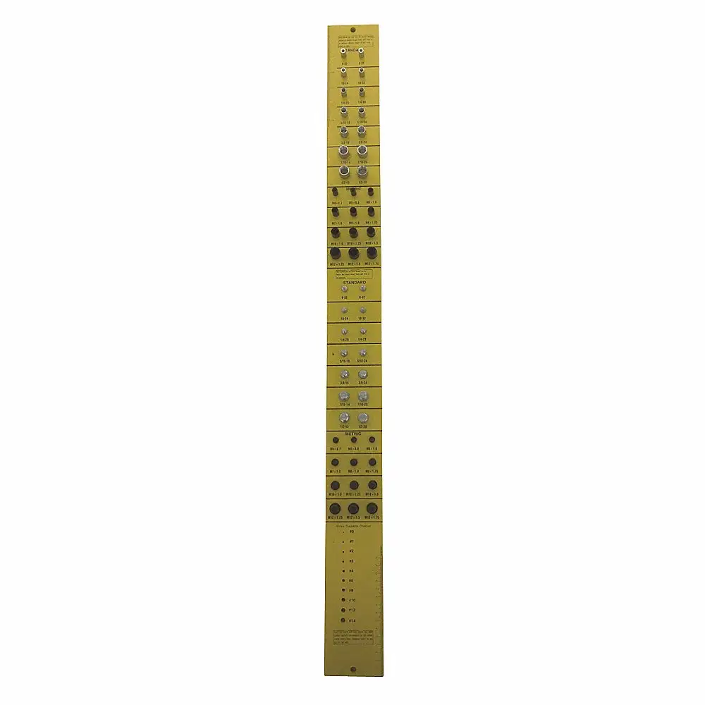 Thread Measuring Gauge, 37 Inch Length, Steel, 0.9 Inch Thickness