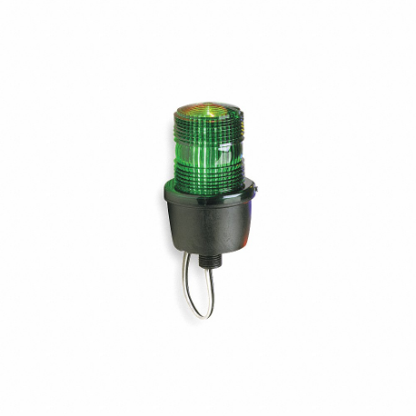 Low Profile Warning Light, Green, Steady Burn LED, 24V DC, 4.1 Joules, Fresnel, 0