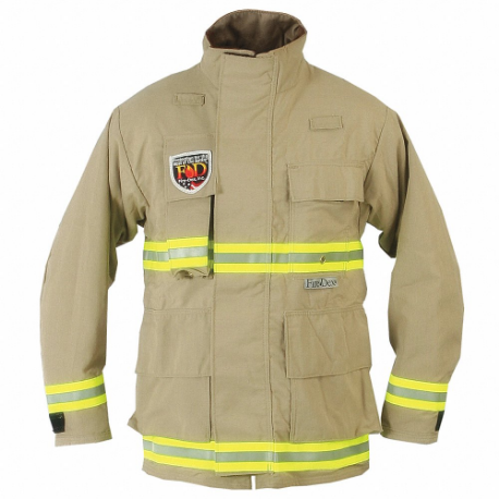 USAR Jacket, XL, Tan, 50 Inch Fits Chest Size, 29 to 33 Inch Length, Zipper/Hook-and-Loop