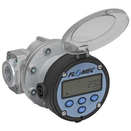 Electronic Flowmeter, Oval Gear, 2.6 To 40 gpm Flow Range, 1 FNPT