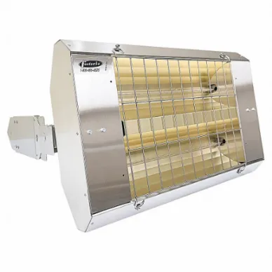 Infrared Quartz Electric Heater, 3200 W Watt Output, 480 V AC, 1-Phase, Hardwired, 480V AC