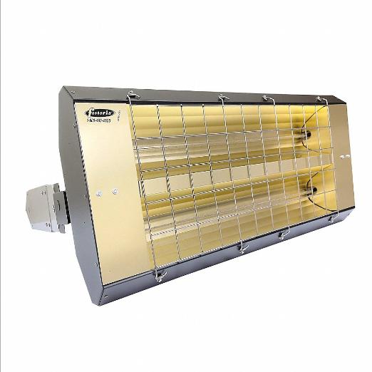 Infrared Quartz Electric Heater, 5000W Output, 480 V AC, 1-Phase, Hardwired, 480V AC