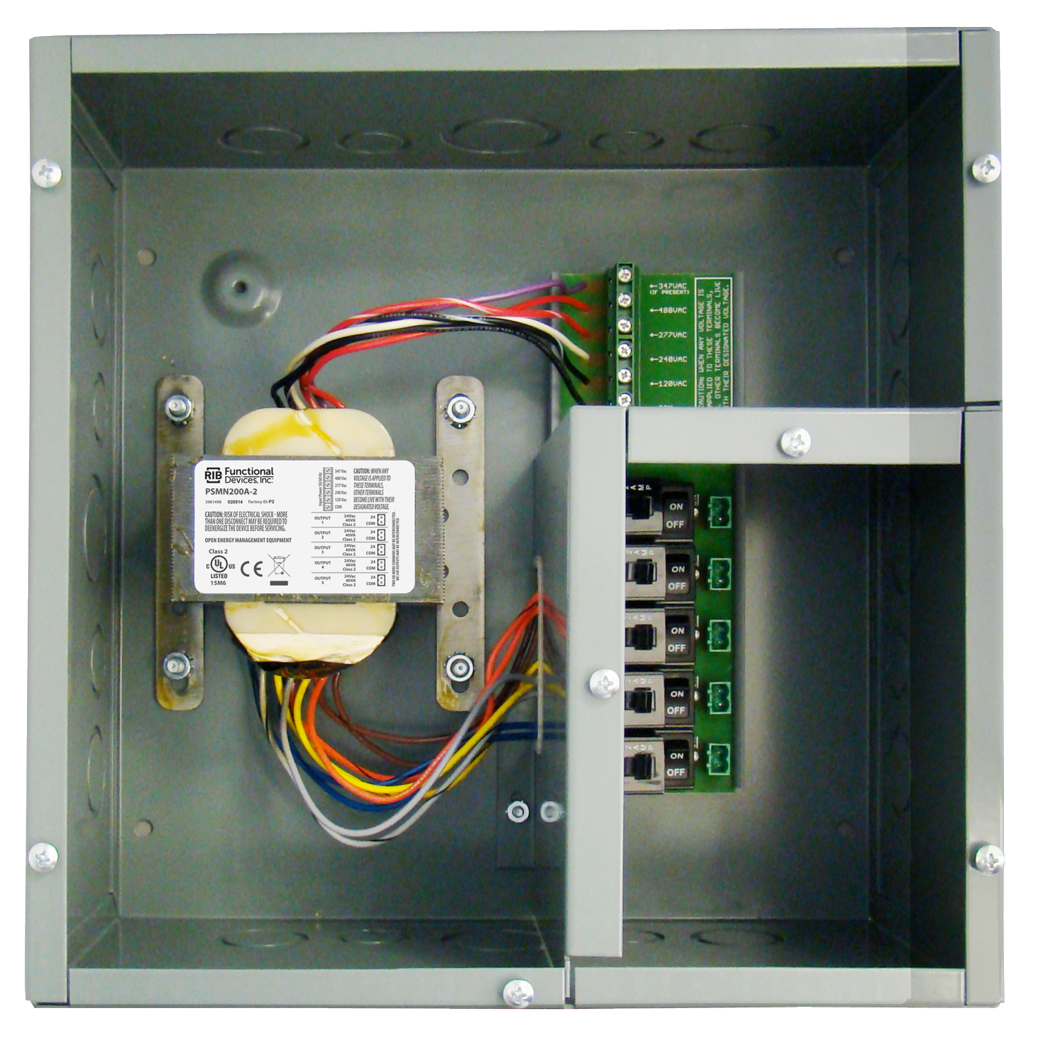 AC Power Supply, Separate Wiring Compartment, Circuit Break, Enclosed, 200 VA