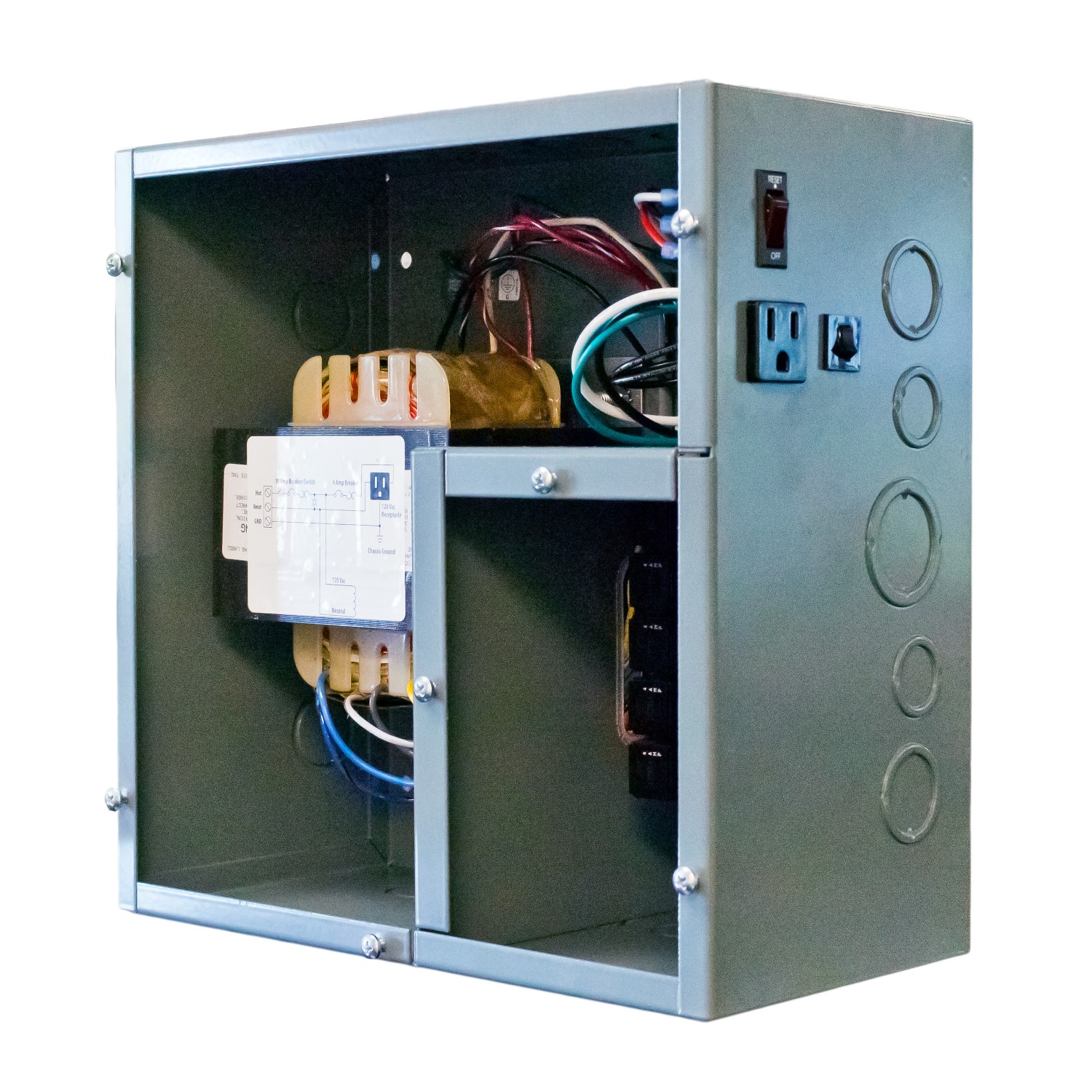 AC Power Supply, Separate Wiring Compartment, Circuit Break, Enclosed, 500 VA