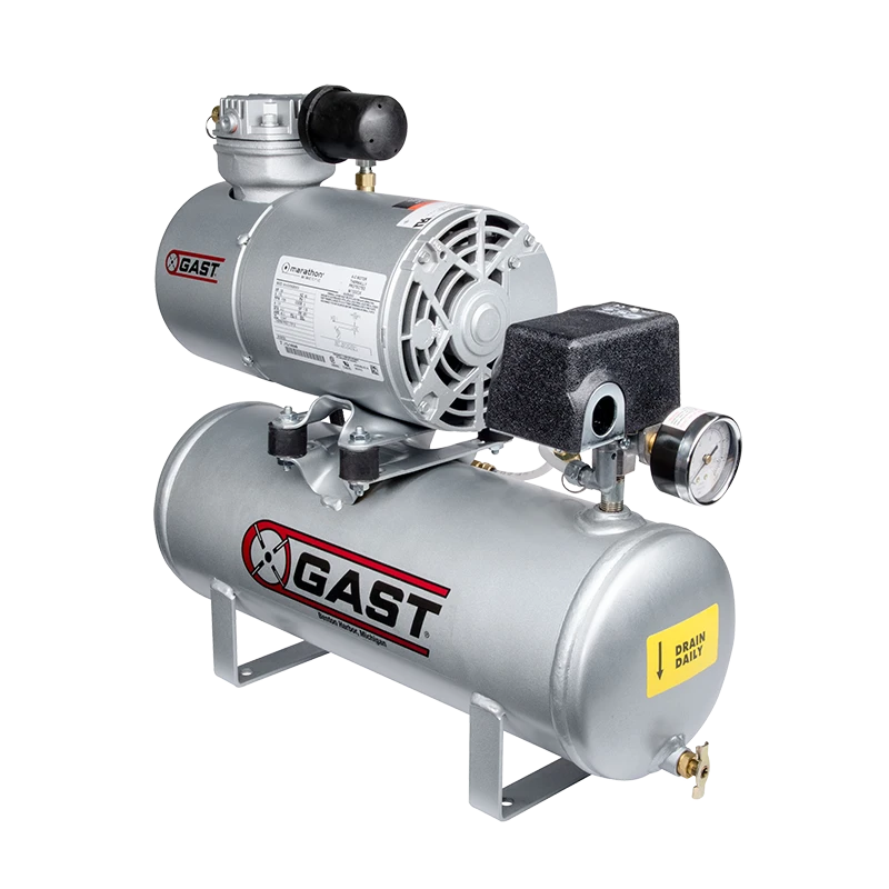 Piston Compressor, 0.17 HP, 3.45 Bar Max Pressure, 2 gal Tank Size
