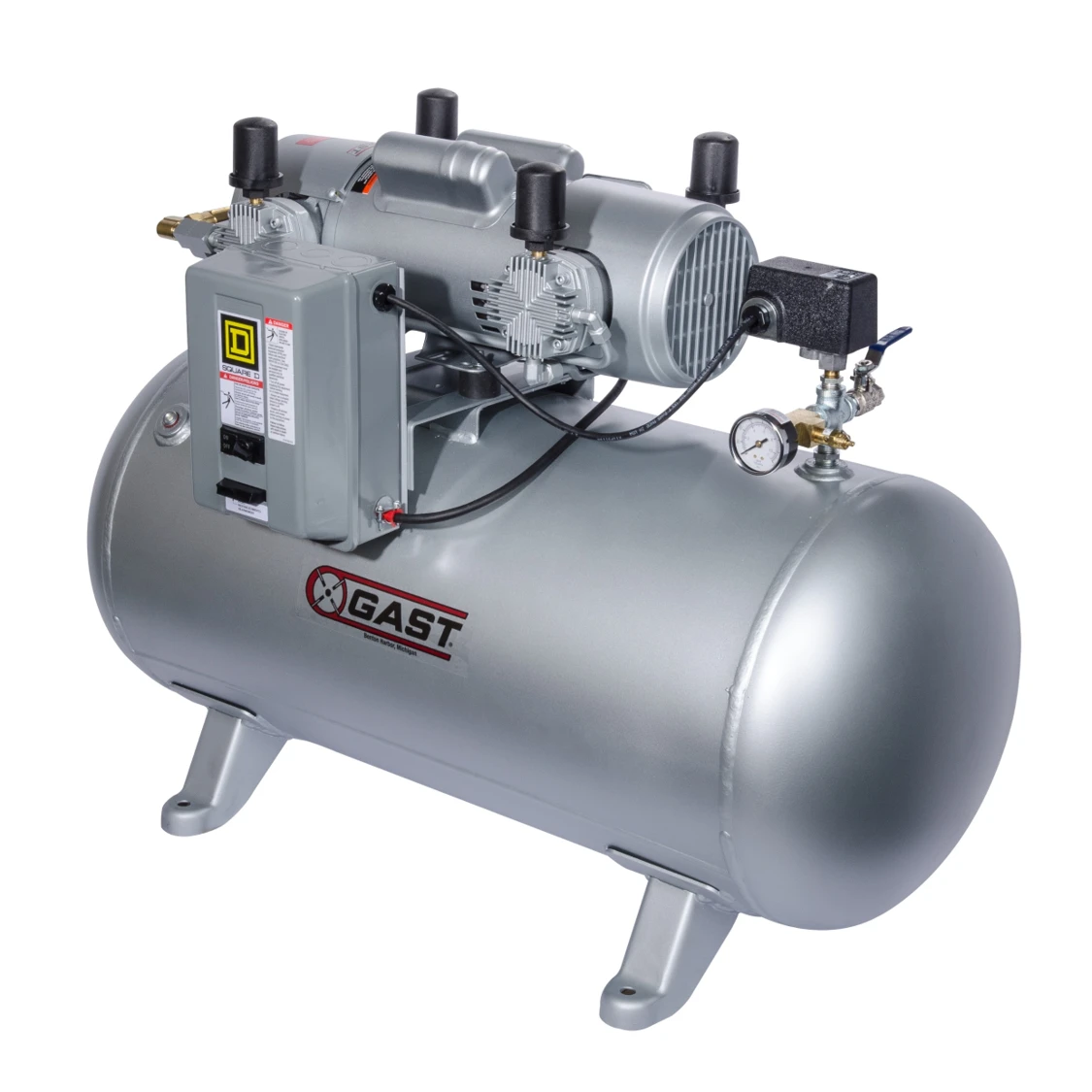 Piston Compressor, 2 HP, 6.89 Bar Max Pressure, 30 gal Tank Size