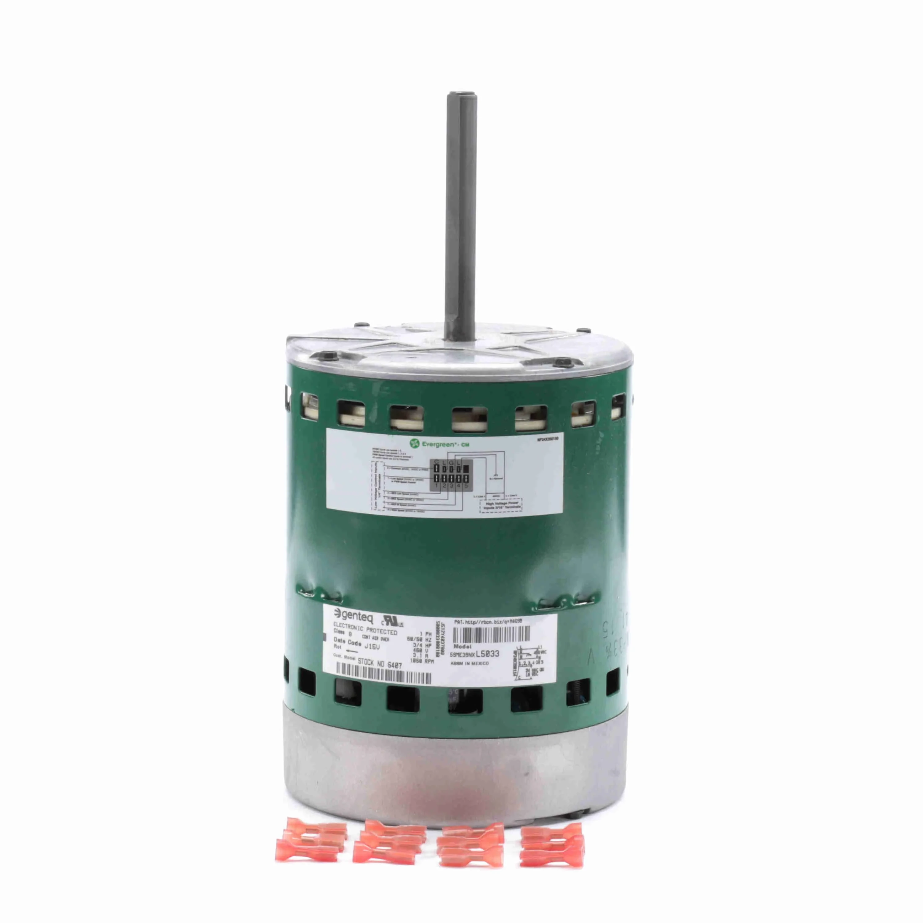 Fan and Blower Motor, 3/4 HP, 1 Phase, 60 Hz, 460 V, 1075 RPM, 1 Speed, 48 Frame