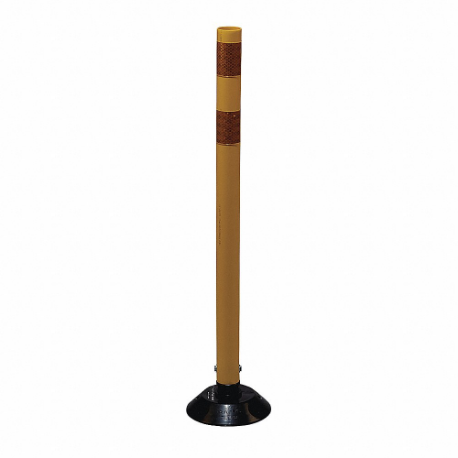 Delineator Post, Meets Mutcd Requirements, Permanent, Yellow, 36 Inch Overall Ht, Flat Top