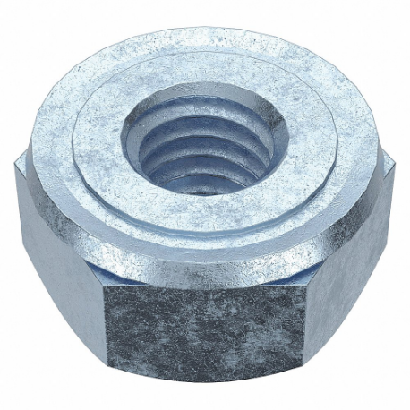 Lock Nut, Lock Nut With Conical Washer, #10-32 Thread Size, Steel, Not Graded