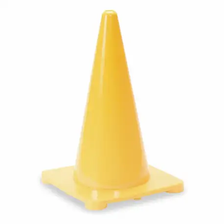 Traffic Cone, Not Approved for Roadway Use, Non-Reflective, 18 Inch Cone Height, Yellow