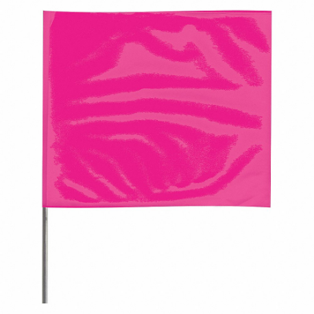 Marking Flag, 2 1/2 Inch x 3 1/2 Inch Flag Size, 18 Inch Staff Ht, Fluorescent Pink
