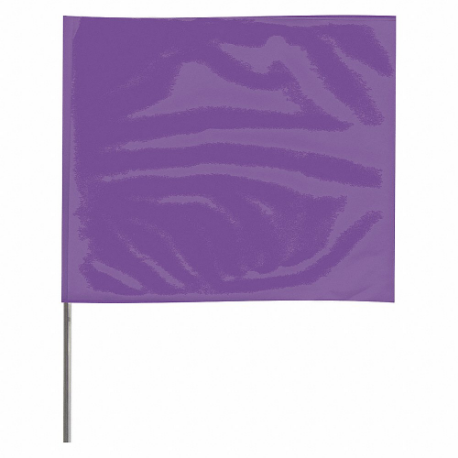 Marking Flag, 4 Inch x 5 Inch Flag Size, 15 Inch Staff Ht, Purple, Blank, No Image