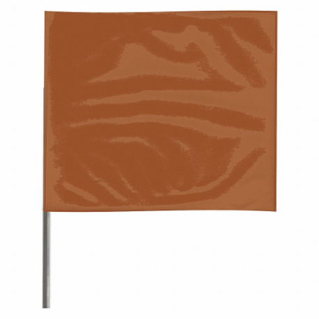 Marking Flag, 4 Inch x 5 Inch Flag Size, 30 Inch Staff Ht, Brown, Blank, No Image