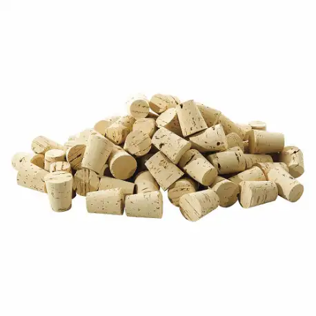 Natural Tapered Cork, 11 Trade Size, 53/64 Inch Bottom End Dia, 70 Pack