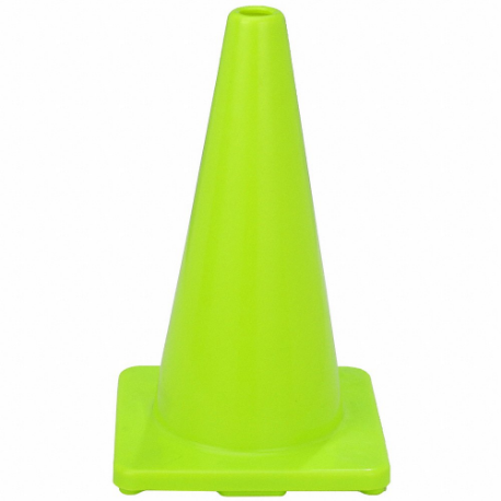 Traffic Cone, Not Approved for Roadway Use, Non-Reflective, 18 Inch Cone Height, Lime