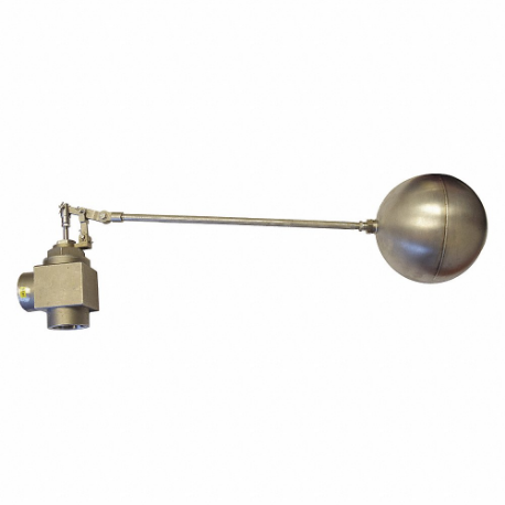 Globe Float Valve with Threaded Outlet, Pipe Mount, 1 1/2 Inch Size, NPT, 1/4 Inch NPT