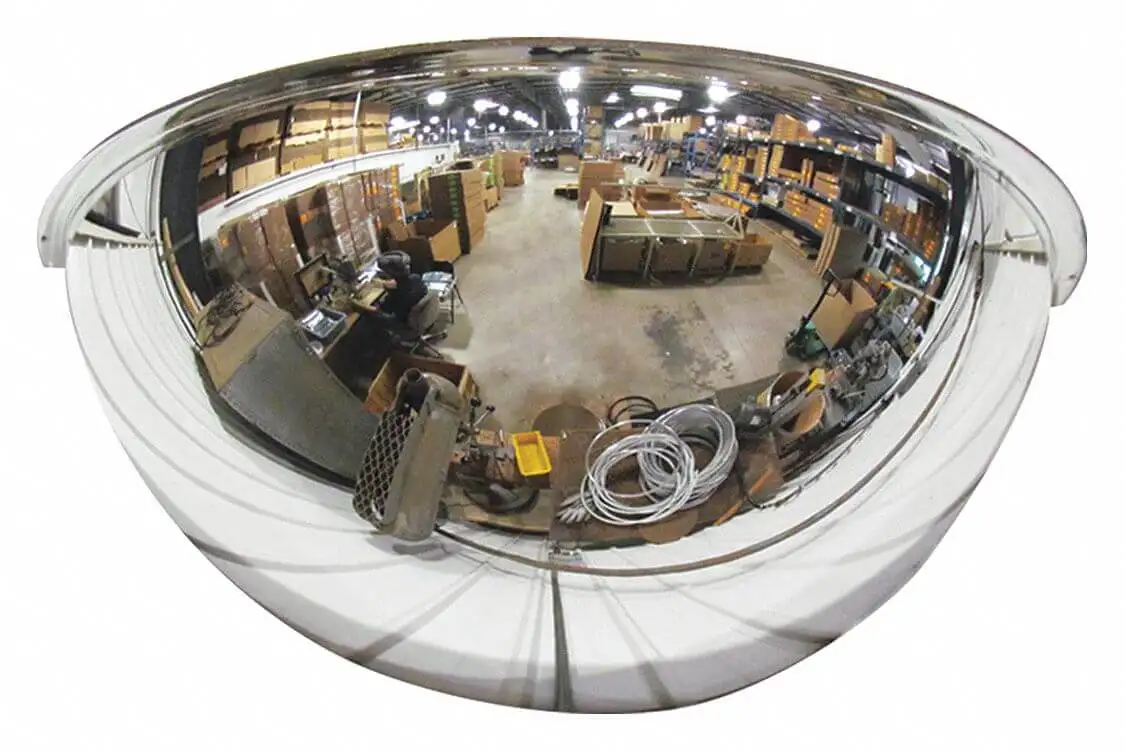 Half Dome Mirror, 180 Deg.Viewing Angle, 32 Inch Dia., Wall/Ceiling Mounting