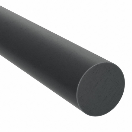 Polyurethane Rod, Standard, 1 1/4 Inch Dia, 24 Inch Length, 60A, Black, Opaque