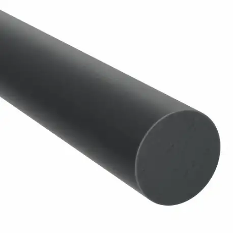 Polyurethane Rod, Standard, 1 1/4 Inch Dia, 12 Inch Length, 95A, Black, Opaque