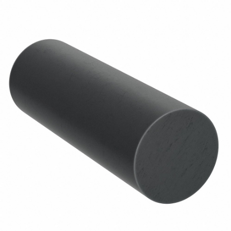 Polyurethane Rod, Standard, 2 Inch Dia, 6 Inch Length, 75D, Black, Opaque