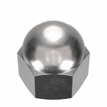 Cap Nut, 7/8 Inch-14 Thread, Plain, 316L, Stainless Steel, 1.359 Inch Height
