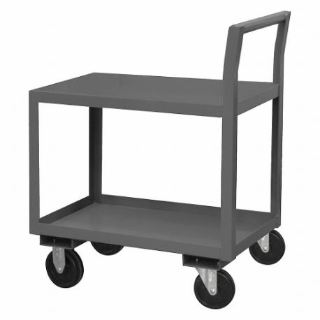 Low-Profile Utility Cart With Lipped And Flush Metal Shelves, 1200 Lb Load Capacity